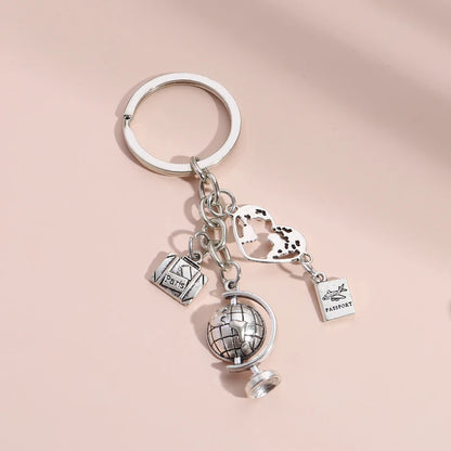 Earth Airplane Keychain