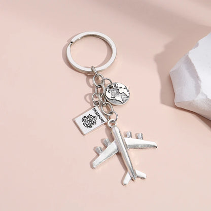 Earth Airplane Keychain