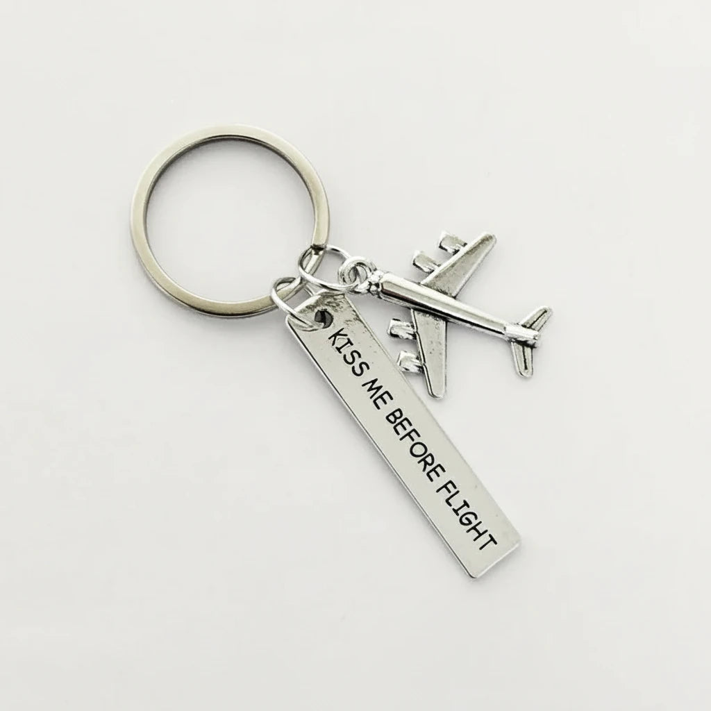 Kiss Me Before Flight Keychain